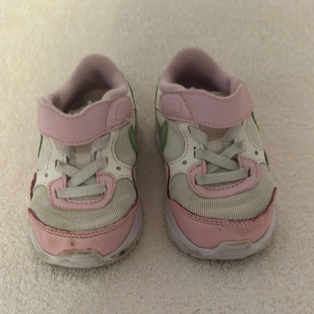 Nike Pink and Green Air Max Sneakers with Mesh Upper